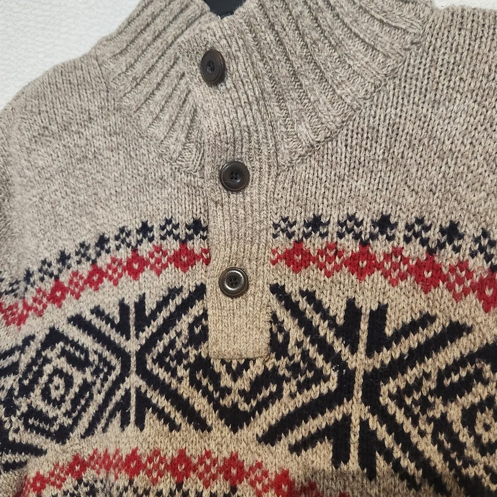 American Eagle Henley Button Front Mens Sweater Size Large Chunky Gramdpa